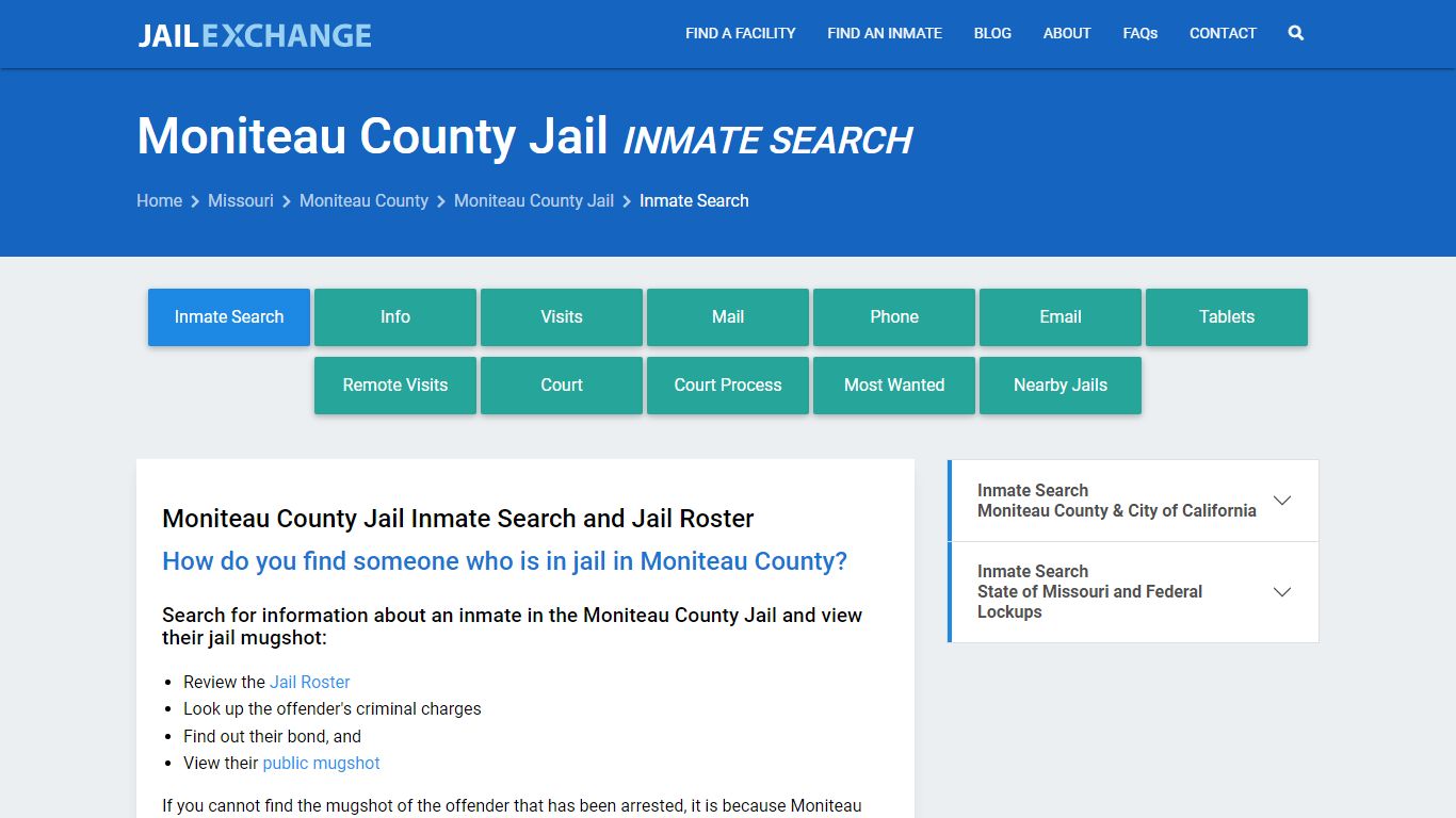 Inmate Search: Roster & Mugshots - Moniteau County Jail, MO